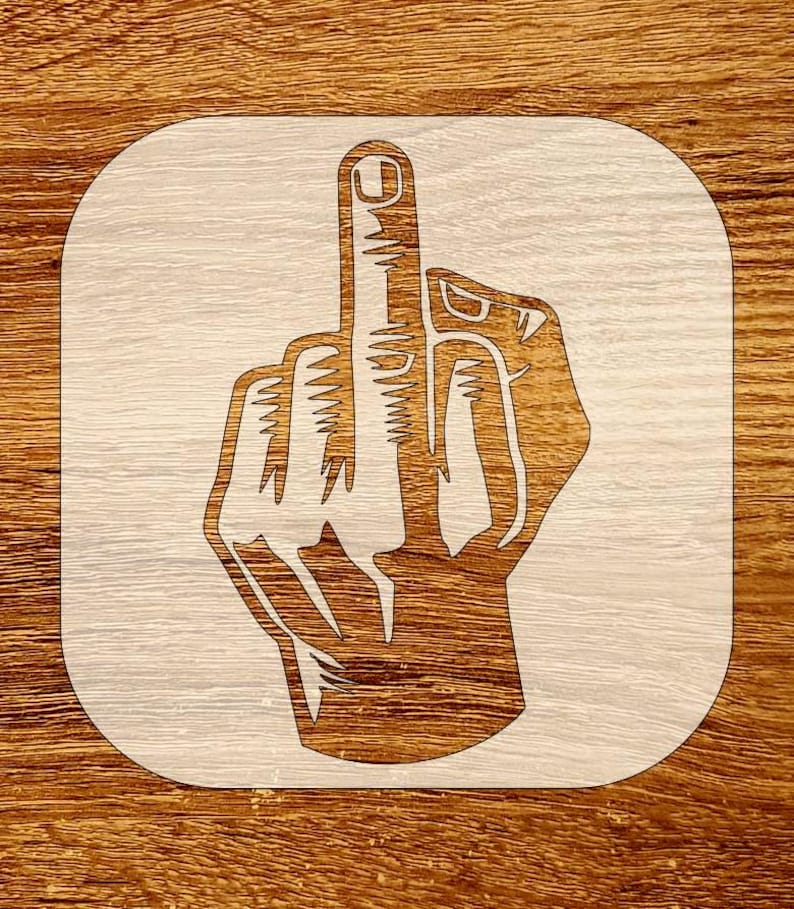 Middle Finger Dxf File Middle Finger Stencil, Digital Download, SVG, DXF, Stl, Png, Pdf Files ...