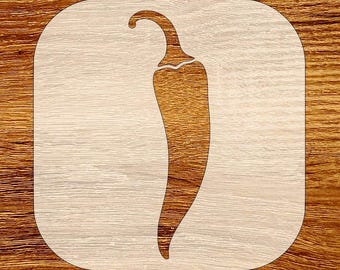 Chili Pepper Stencil, Digital Download, SVG, DXF, Stl, Png, Pdf Files