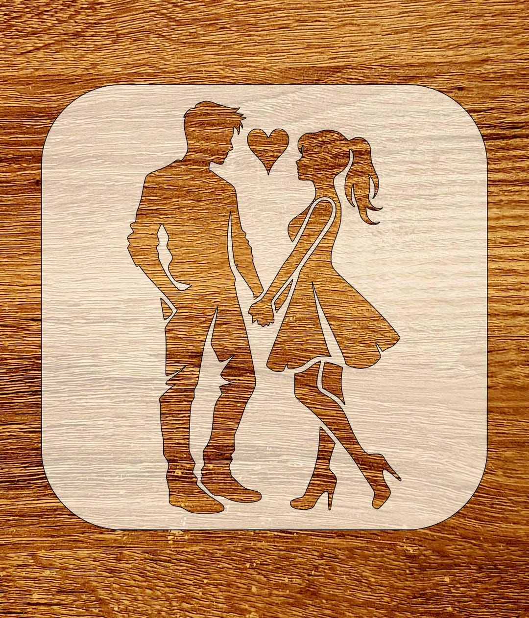 Romantic Vector Dxf Romantic Couple Stencil, Digital Download, SVG, DXF, Stl, Png, Pdf ...
