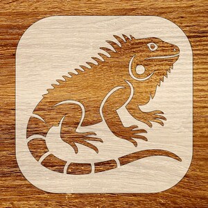 Plantilla de lagarto iguana, descarga digital, archivos SVG, DXF, STL, PNG y PDF