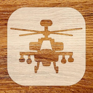 Apache Attack Helicopter Stencil, Reusable DIY Craft Stencil, Digital Download, SVG, DXF, Stl, Png, Pdf Files