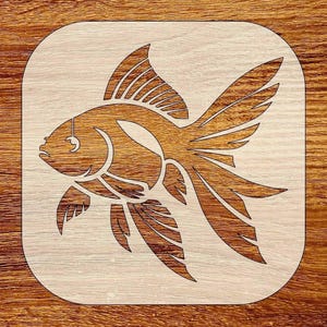 Gold Fish Stencil, Reusable DIY Craft Stencil, Digital Download, STL, DXF, Svg Files