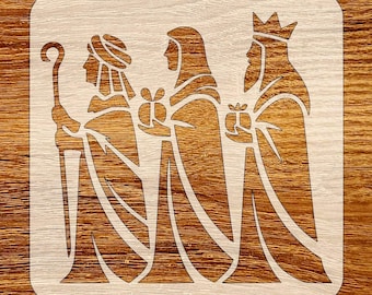 Three Wise Men Stencil, Digital Download, SVG, DXF, Stl, Png, Pdf Files