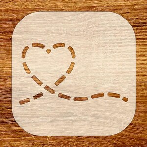 Heart Flight Path Stencil, Reusable DIY Craft Stencil, Digital Download, SVG, DXF, Stl, Png, Pdf Files
