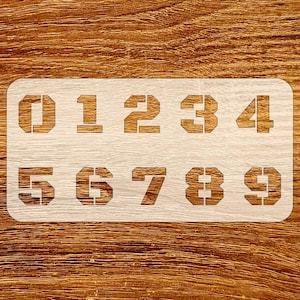Number Stencil 0-9, Reusable DIY Craft Stencil, Digital Download, STL, DXF, Svg Files