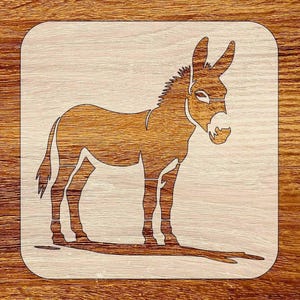 Donkey Stencil, Farm Animal Stencil, Reusable DIY Craft Stencil, Digital Download, STL, DXF, Svg Files