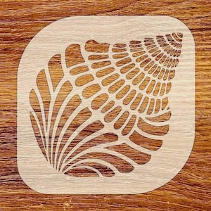 Conch Sea Shell Stencil, Digital Download, SVG, DXF, Stl, Png, Pdf Files