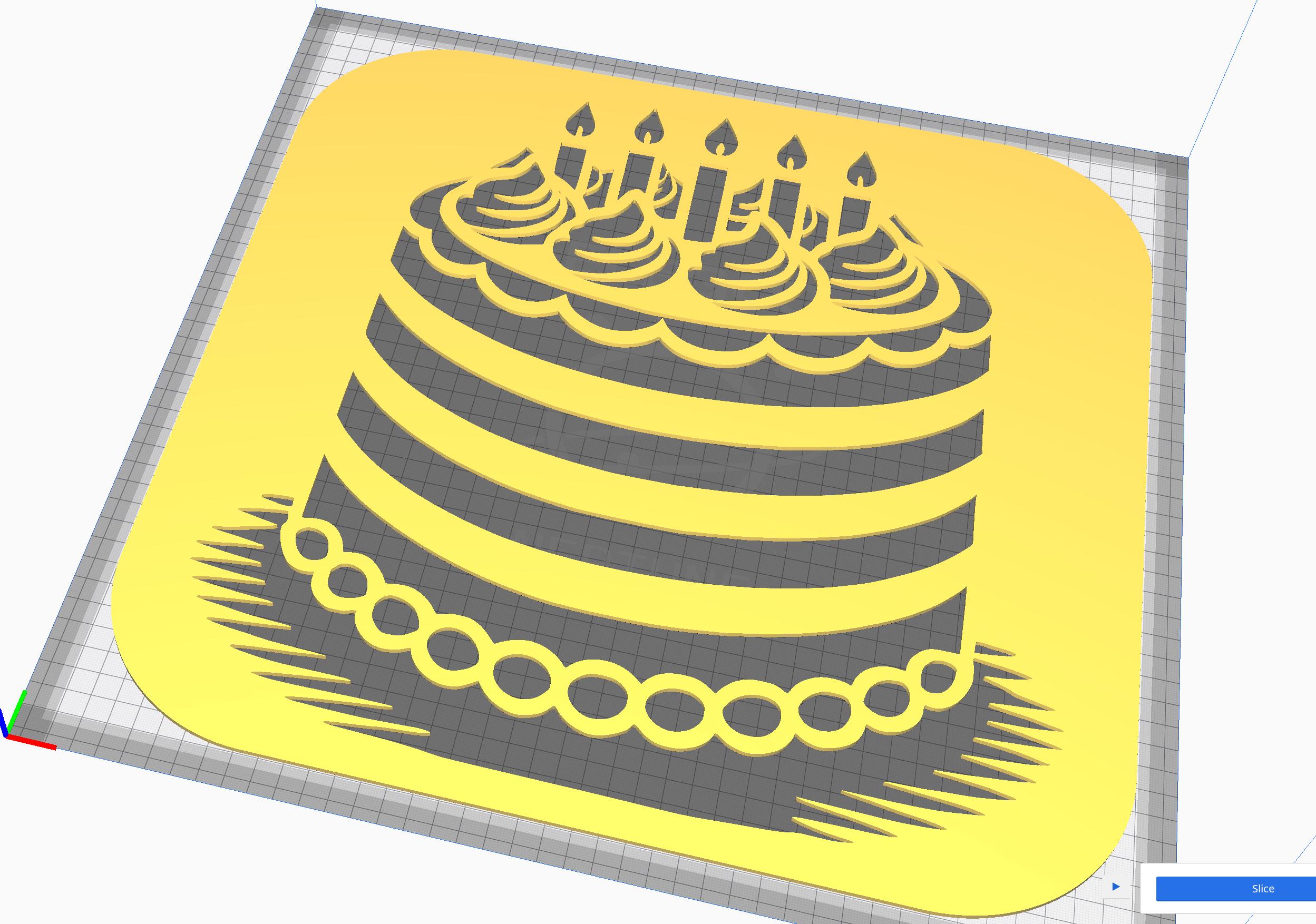 Birthday Cake Stencil, Celebration DIY Stencil, Digital Download, STL
