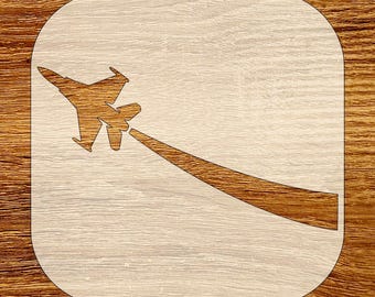 Fighter Jet Flyover Stencil, Digital Download, SVG, DXF, Stl, Png, Pdf Files
