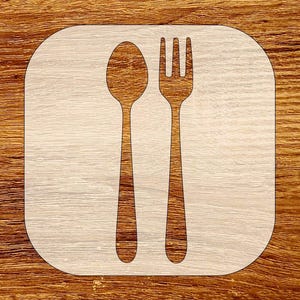 Spoon and Fork Silhouette Stencil, Kitchen Decor DIY Craft Stencil, Digital Download, SVG, DXF, Stl, Png, Pdf Files