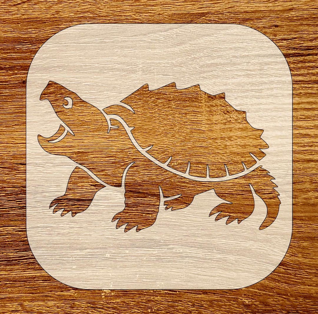 Snapping Turtle File Snapping Turtle Stencil, Digital Download, SVG, DXF, Stl, Png, Pdf ...