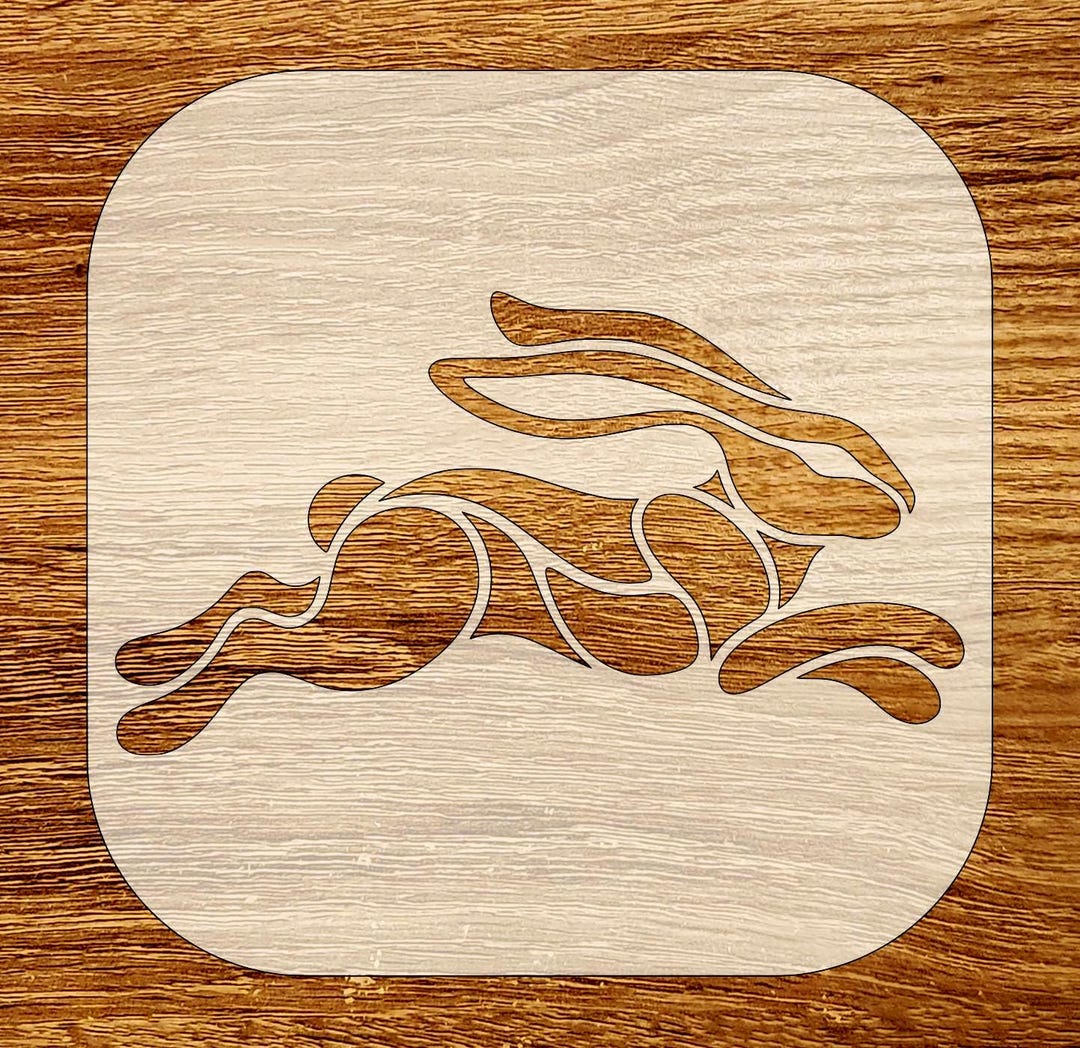 Abstract Rabbit Stencil, Digital Download, SVG, DXF, Stl, Png, Pdf ...