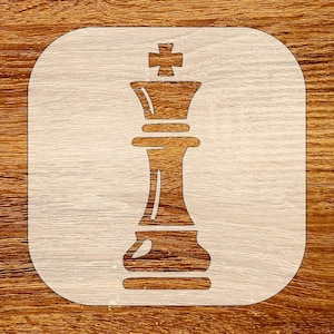 King Chess Piece Stencil, Reusable DIY Game Stencil, Digital Download, STL, DXF, Svg Files