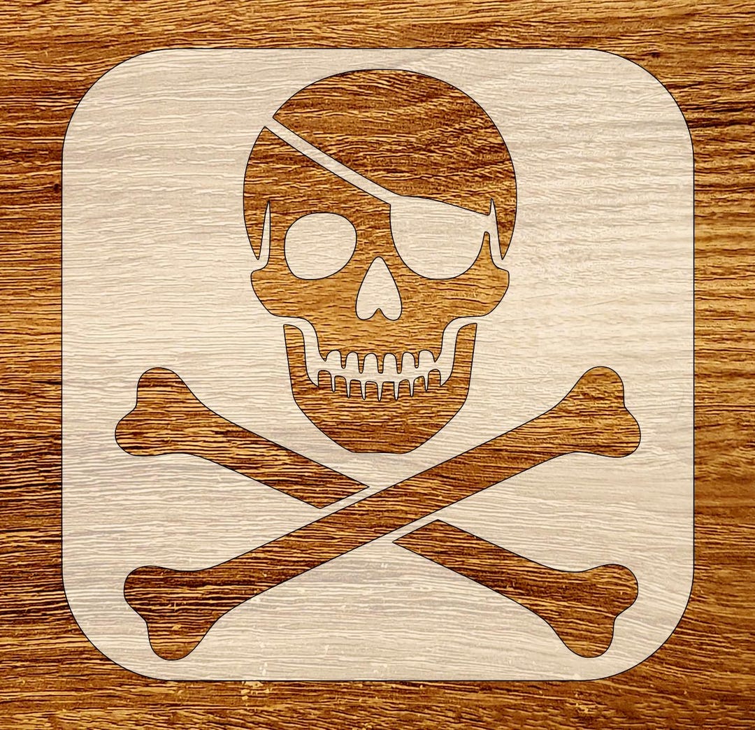 Pirate Skull and Crossbones Stencil, Digital Download, SVG, DXF, Stl ...