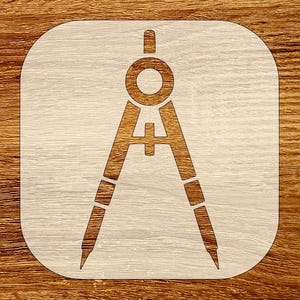 Drafting Compass Stencil, Digital Download, SVG, DXF, Stl, Png, Pdf Files