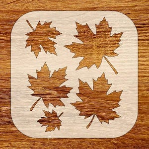 Fallende Ahornblätter Schablone, Wiederverwendbare DIY Herbst Blatt Schablone, Digitaler Download, SVG, DXF, Stl, Png, Pdf, Dateien