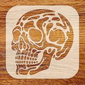 Schedel stencil, herbruikbare DIY Craft stencil, digitale download, STL, DXF, Svg-bestanden