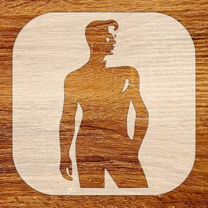 Modern Male Silhouette Stencil, Reusable DIY Craft Stencil, Digital Download, STL, DXF, Svg Files