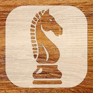 Knight Chess Piece Stencil, Reusable DIY Craft Stencil, Digital Download, STL, DXF, Svg Files