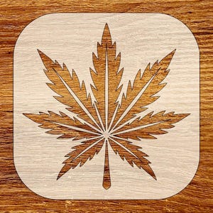 Cannabis Leaf Stencil, Digital Download, SVG, DXF, Stl, Png, Pdf Files