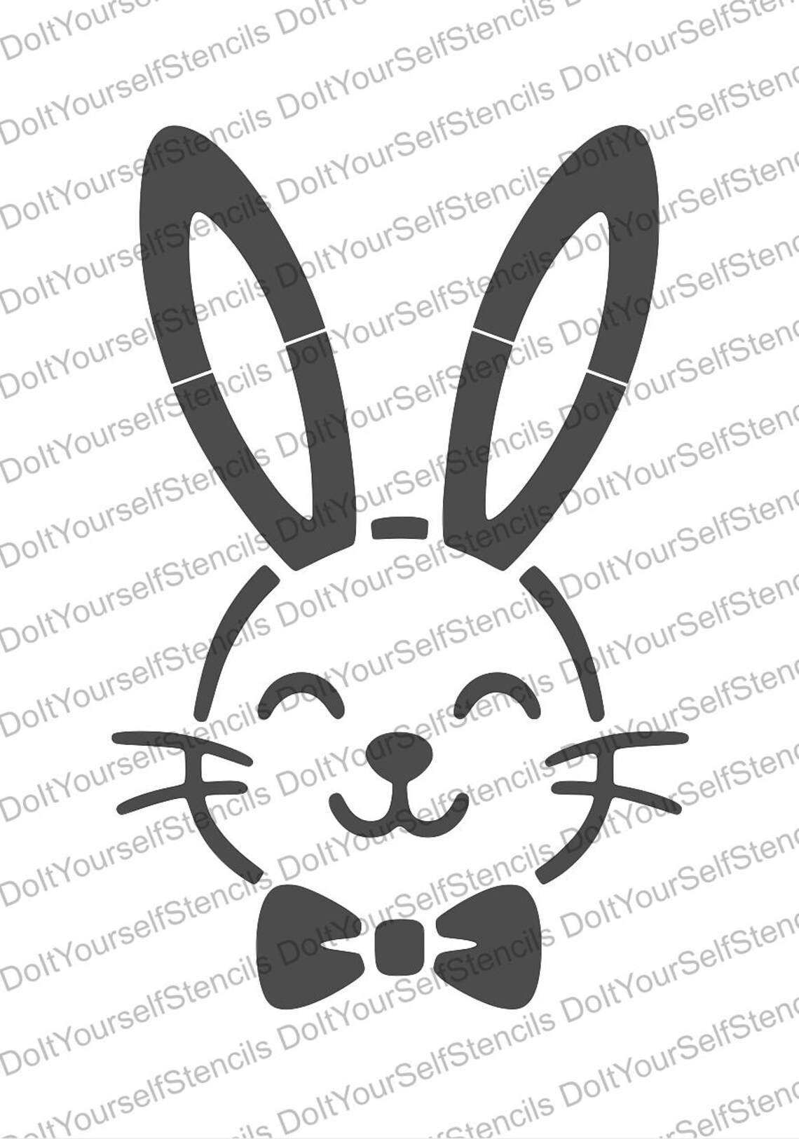 Easter Bunny Face Stencil, Reusable DIY Craft Stencil, Digital Download