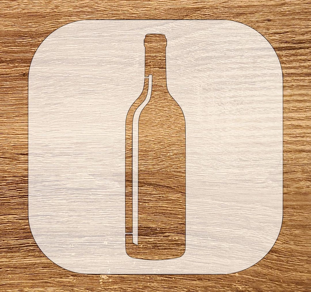 Wine Bottle Stencil, Classic DIY Craft Stencil, Digital Download, STL ...