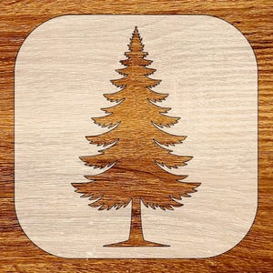 Evergreen Pine Tree Stencil, Digital Download, SVG, DXF, Stl, Png, Pdf Files