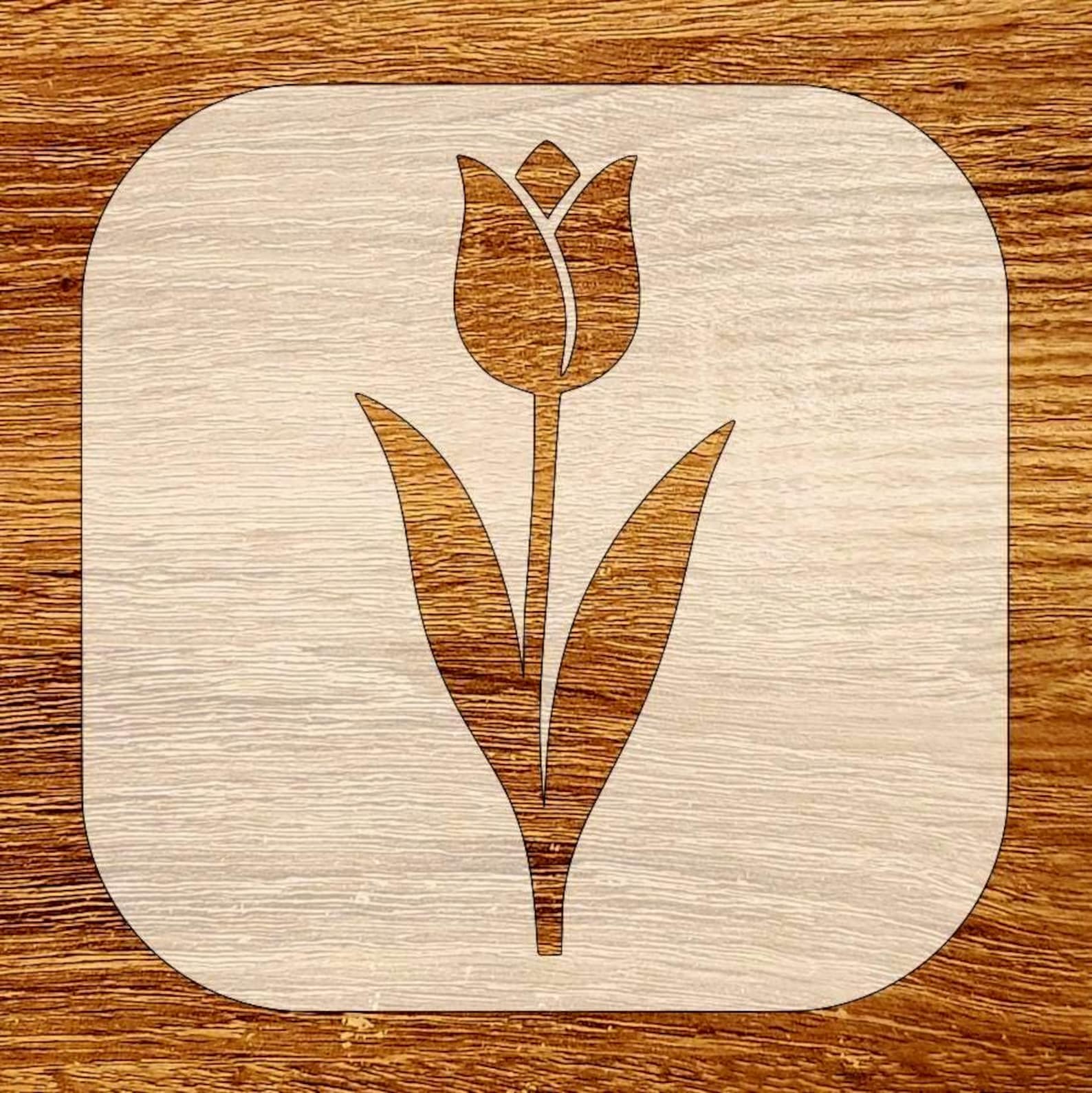 Tulip Flower Stencil, Reusable DIY Craft Stencil, Digital Download, SVG ...