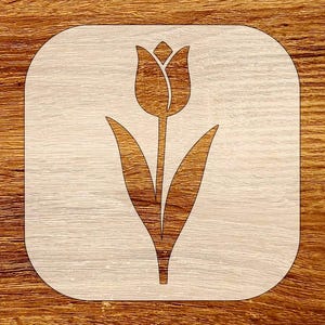 Tulpenblumen Stencil, Wiederverwendbare DIY Craft Stencil, Digitaler Download, SVG, DXF, Stl, Png, Pdf, Datei