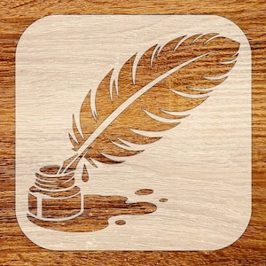 Plantilla de pluma y tinta, descarga digital, archivos SVG, DXF, STL, PNG y PDF