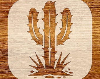 Desert Cactus Stencil, Digital Download, SVG, DXF, Stl, Png, Pdf Files