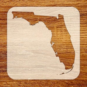 Stencil sagoma dello Stato della Florida, stencil riutilizzabile fai da te, download digitale, file SVG, DXF, STL, PNG, PDF
