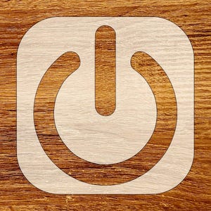 Plantilla de botón de encendido, descarga digital (archivos SVG, DXF, STL, PNG y PDF)