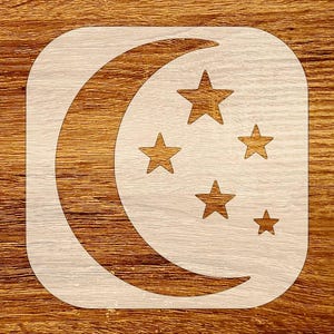 Crescent Moon and Stars Stencil, Celestial Night Sky Stencil, Reusable DIY Craft Stencil, Digital Download, SVG, DXF, Stl, Png, Pdf Files