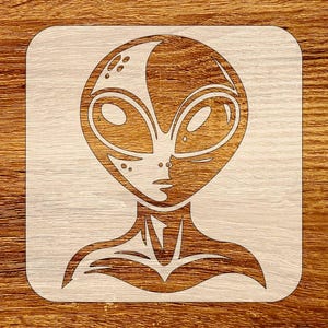 Plantilla clásica de extraterrestre, descarga digital (archivos SVG, DXF, STL, PNG y PDF)