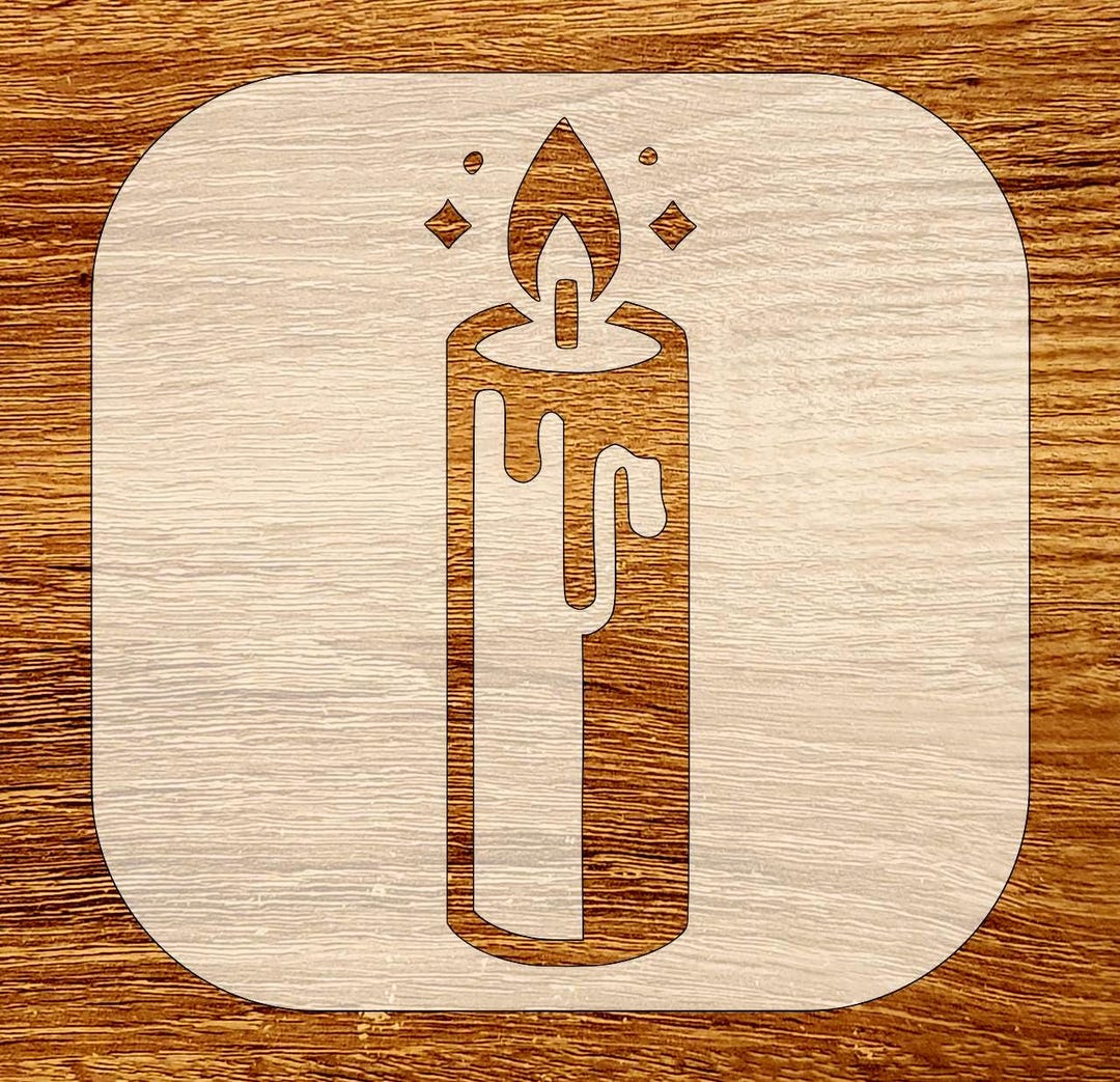 Dripping Candle Stencil, Digital Download, SVG, DXF, Stl, Png, Pdf