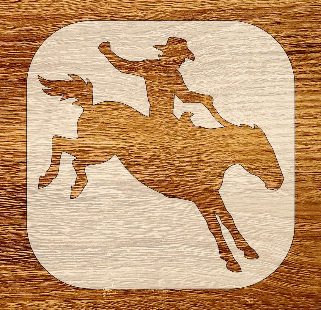 Frame Outline Rodeo Rodeo Cowboy Stencil, Digital Download, SVG, DXF, Stl, Png, Pdf Files ...