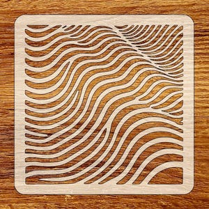 Wave Pattern Stencil, Digital Download, SVG, DXF, Stl, Png, Pdf Files