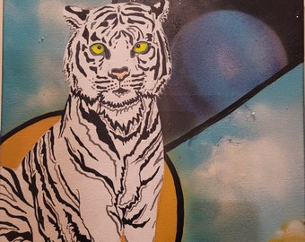 Space Tiger Painting geometric