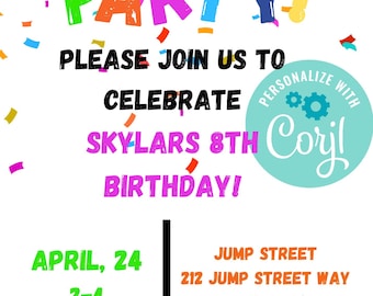 Printable/Editable Birthday Party Invitation