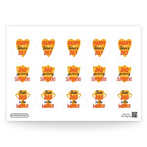 Etiquetas de papel super papai, adesivos de papel autoadesivos de 37mm, etiquetas de decoração artesanal multipack para dia dos pais