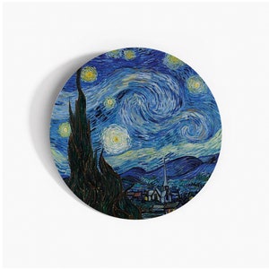 Van Gogh Sternennacht Papieretiketten, 37mm selbstklebende Papieraufkleber, Multipack Stationery Craft Decor Labels