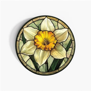 Narciso effetto vetro colorato: adesivi di carta autoadesivi 37 mm, confezioni multiple di etichette decorative artigianali