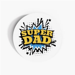 Etiquetas de papel super papai, adesivos de papel autoadesivos de 37mm, etiquetas de decoração artesanal multipack para dia dos pais