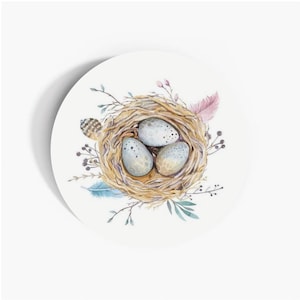 Aquarell Vogelnest, Ostern Papieretiketten, 37mm selbstklebende Papieraufkleber, Multipack Stationery Craft Decor Labels