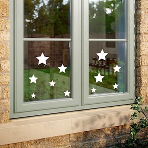 Star Window Clings: Static Vinyl Holiday Decor (32/64 Set)