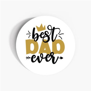 Beste Papa aller Zeiten Papieretiketten, 37mm selbstklebende Papieraufkleber, Vatertag Multipack Stationery Craft Decor Labels