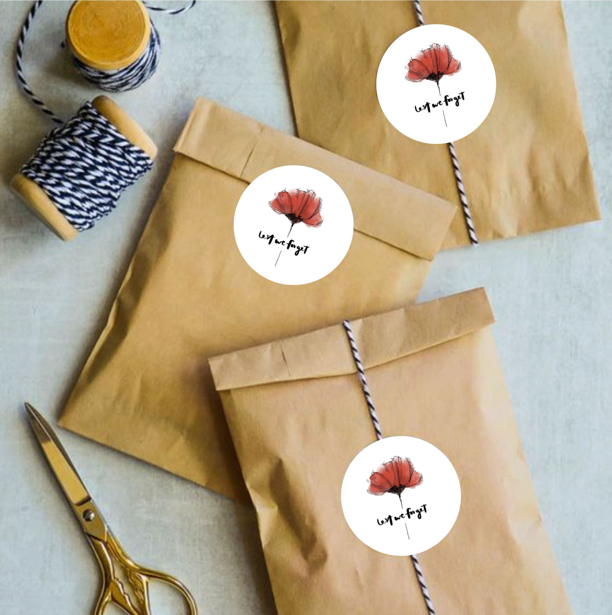 Red Poppy Remembrance Day Stickers: 37mm Craft Labels - Etsy