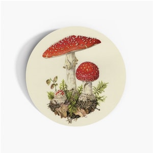 Pilz Papieretiketten, 37mm selbstklebende Papieraufkleber, Multipack Stationery Craft Decor Labels