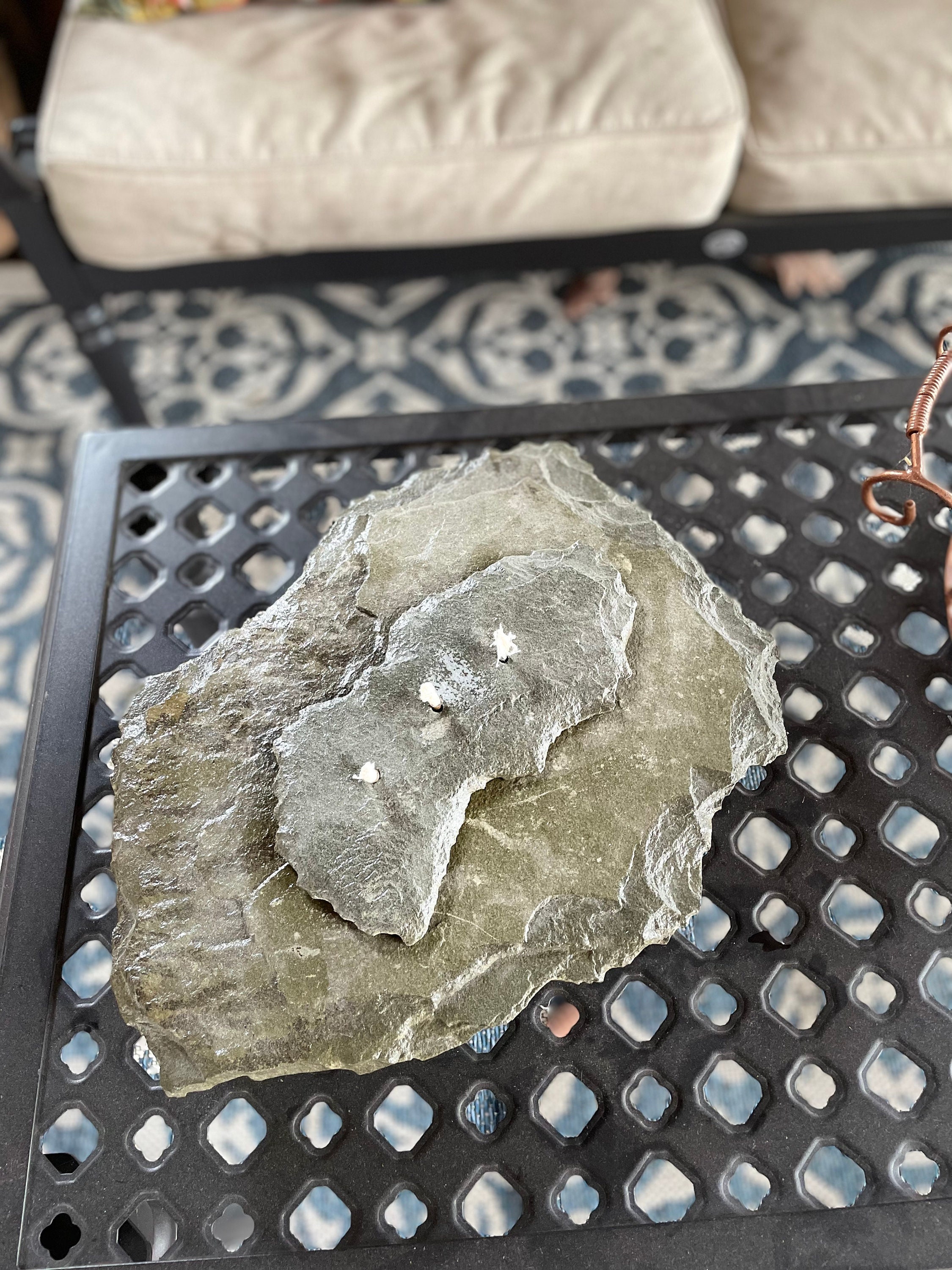 Slate Stone Oil Lamp Etsy